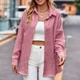 thumbnail image 7 of Diufon Long Sleeve Shirts for Women Fall Casual Solid Color Coats Lapel Collar Button Tops, 7 of 7