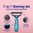 thumbnail image 4 of Adakot Double-Sided Pet Grooming Brush for Dogs & Cats, Blue, 4 of 5