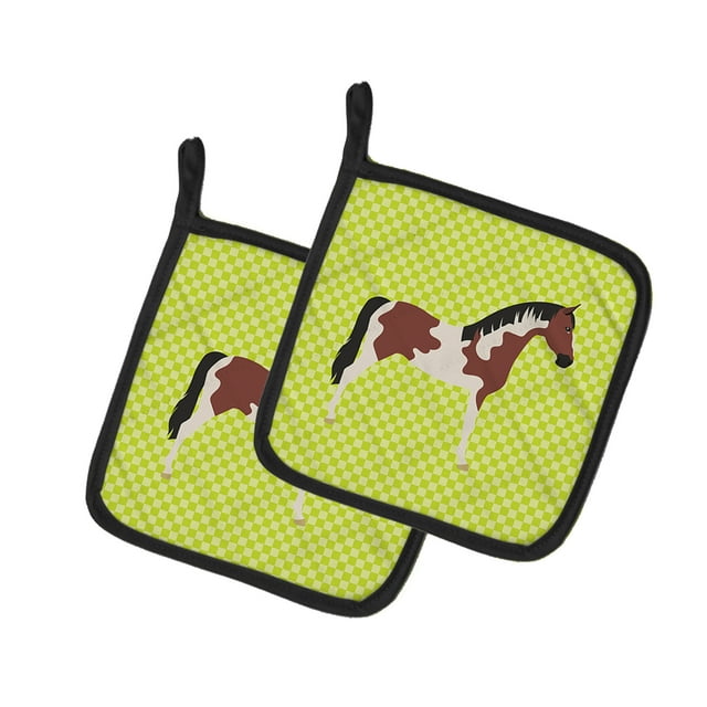 Carolines Treasures BB7733PTHD Paire de Porte-Pots Vert Cheval