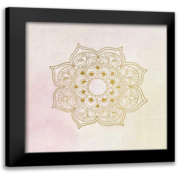 Allen, Kimberly 12x12 Black Modern Framed Museum Art Print Titled - Newspaper Mandala 4