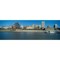 Panoramic view of Mississippi River with Memphis TN skyline Poster Print