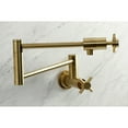 thumbnail image 3 of Kingston Brass KS4107DX Concord Two-Handle 1-Hole Wall Mount Pot Filler Faucet in Brushed Brass, 3 of 8
