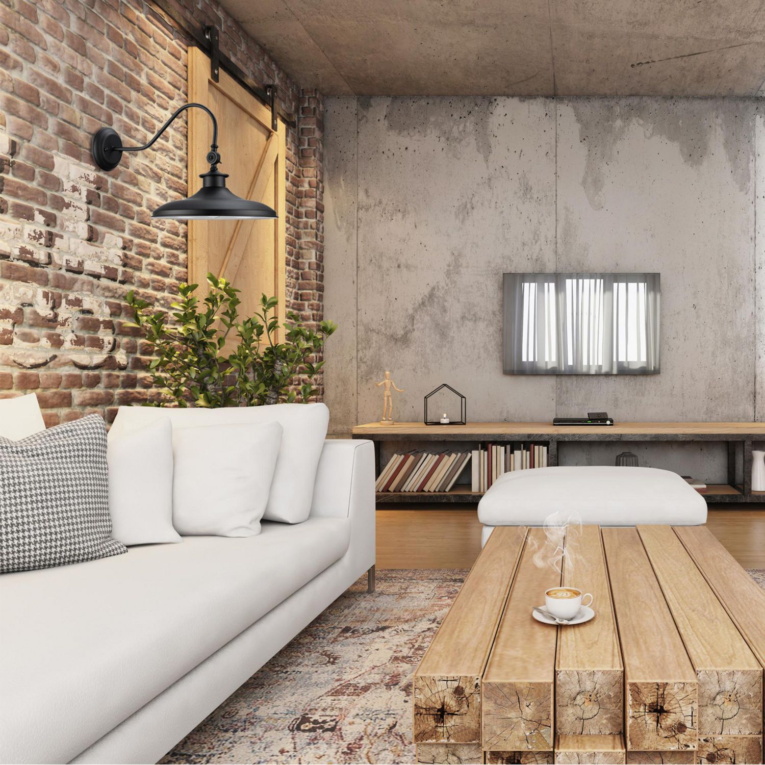 Aedan 1-Light Swivel Wall Sconce, Black Finish