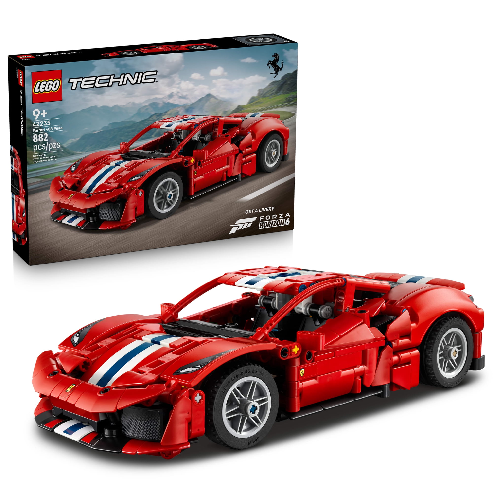 LEGO Technic Ferrari 488 PISTA Car Toy - Building Toy for Boys & Girls, Ages 9+ - Kids Bedroom Decor - Model Car with Realistic Details - Gift for Birthdays - 42235