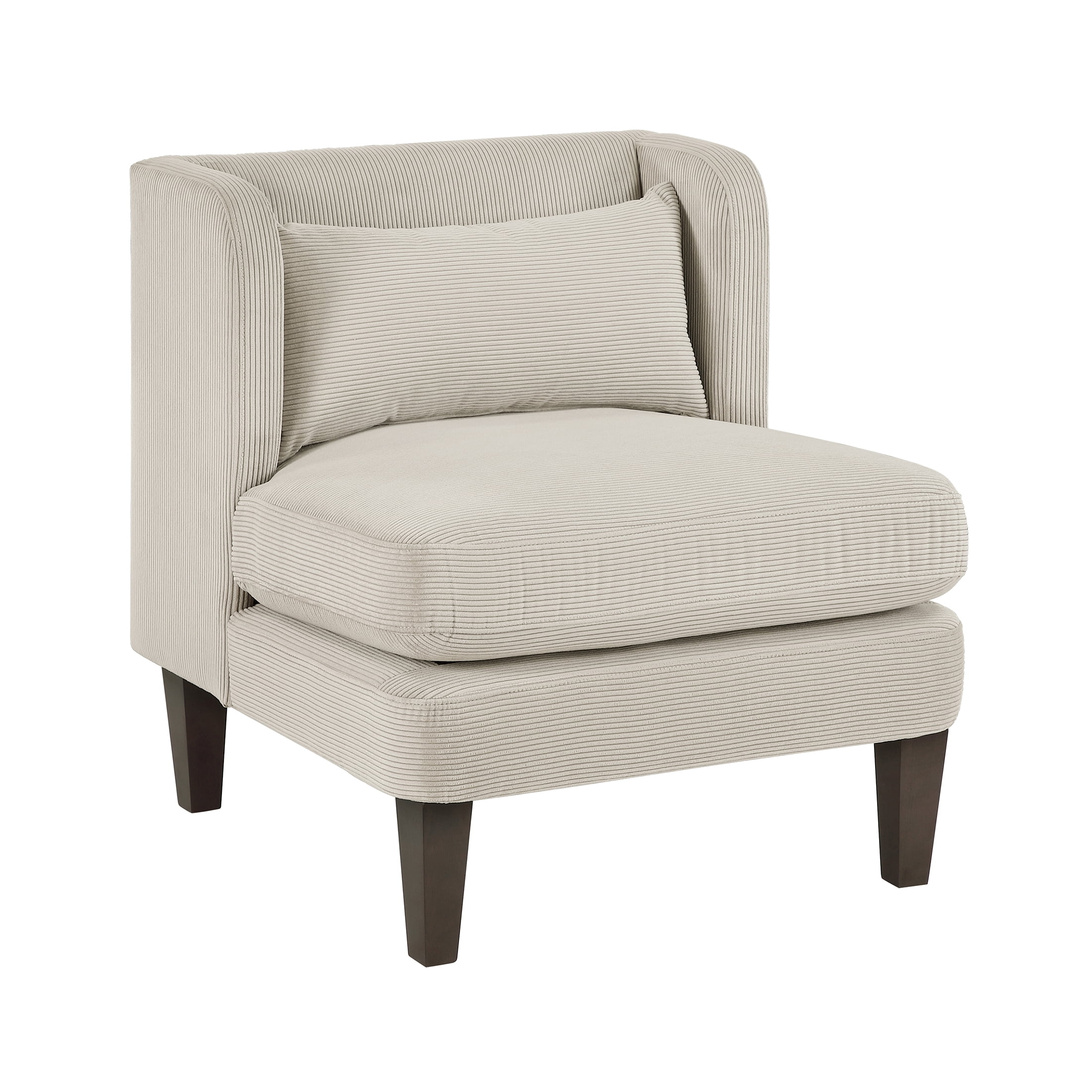 OakvillePark Terncliffe Corduroy Accent Chair with Pillow, Taupe