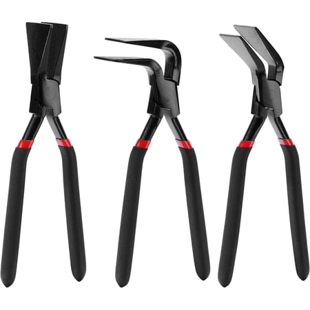 3-Piece Hand Seamer Sheet Metal Tools, Sheet Metal Bending Pliers Set Straight, 45° & 90° Bending Tool for Roofers, Plumbers