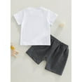 thumbnail image 5 of Toddler Boy Clothes Letter Print Summer Short Sleeve T-Shirt and Shorts Kids Outfit Set 1-4 Year, 5 of 7