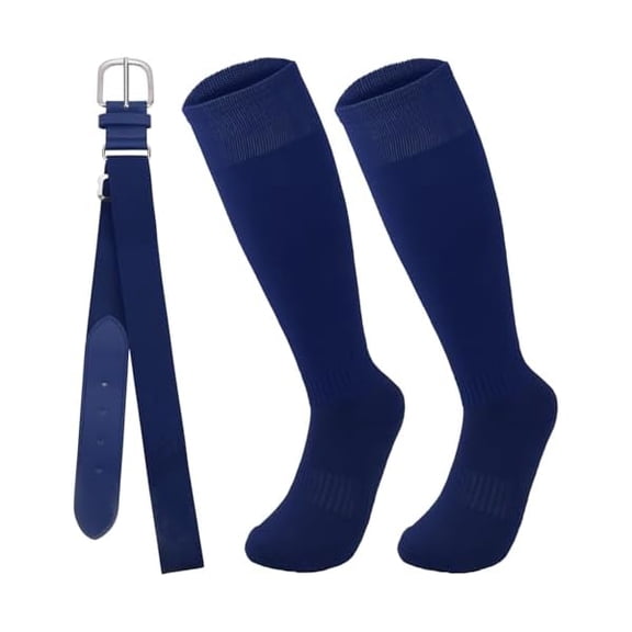 EryueerBaseball Socks and Belt Combo Set Youth Adult Knee-High Sock Men Adjustable Softball Socks and Belt for Boys Girls
