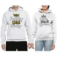 thumbnail image 2 of Wild Bobby, Hubby Dad King Wife Mom Queen Cute Gift His and Hers Matching Couples Hoodies Sweater Set, White, Mens 3XL-Womens M, 2 of 3