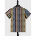 thumbnail image 4 of Mikrdoo Summer Boys Vintage Style Shirt Tops Oil Painting Striped Clothes Stylish Button Down Short Sleeve Shirts With Pocket, 4 of 9
