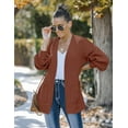 thumbnail image 5 of Women's Fall Open Front Long Lantern Sleeve Cardigan Oversized Chunky Outwear with Pocket, 5 of 8