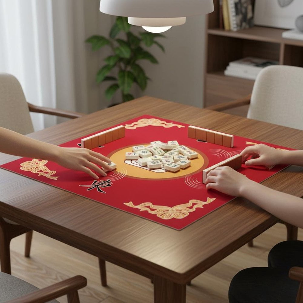 Slccxzc Mahjong Mat, Anti Slip and Noise Reduction Mahjong Table Cover Portable Game Mat for Mahjong, Poker, Card, Board & Tile Games