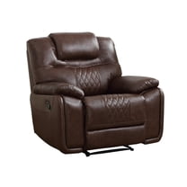 Bonzy Home Genuine Leather Manual Recliner Chair — Oversized Ergonomic Single Recliner with Soft Armrests & Flexible Footrest for Living Room
