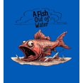 thumbnail image 2 of A Fish Out of Water Humor Adult Blue Long Sleeve Hoodie-Medium, 2 of 6