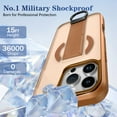 thumbnail image 3 of Stand Case for iPhone 17 with Magnetic, Military Grade Drop Protection, Slim Lightweight Frosted Shockproof Protective Cover Support Wireless Charging for iPhone 17, Khaki, 3 of 10