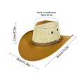 thumbnail image 3 of Unisex Adult Leather Western Cowboy Hat Small Brim Letter Detail Adjustable Chin Strap Cap for Country Festivals and Themed Events and Outdoor Parties Coffee One Size, 3 of 5