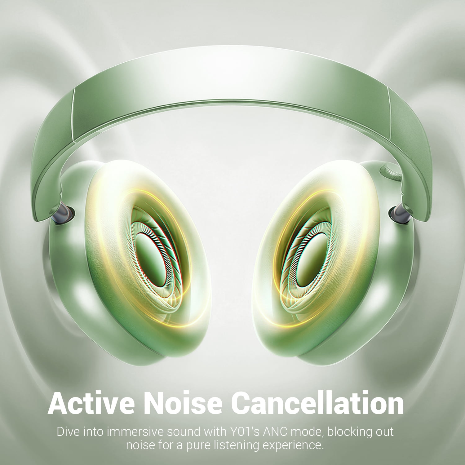 Mahipey Y01 Wireless Over-Ear Headphones with Active Noise Cancelling,Hi-Res Audio,48H Playtime,Foldable Design Bluetooth Headphones for iPhone/Samsung/Android/PC(Green)