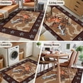thumbnail image 5 of Rectangle Area Rugs 4 x 6 Ft, Brown Retro Horse Non-Slip Residential Carpet, Vintage Western Stars Country Indoor Crawling Mats Runner Rugs for Living Room/Dining Room/Bedroom, 5 of 8