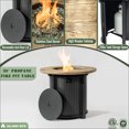thumbnail image 3 of 30" Propane Fire Pit Table with Wood Grain Finish, 50,000 BTU Round Steel Design for Patio & Backyard, Black, 3 of 14