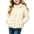 thumbnail image 3 of Hooded Puffer Jackets for Kids Zip Up Long Sleeve Lightweight Jacket Girls Casual Warm Winter Soft Outerwear, 3 of 9