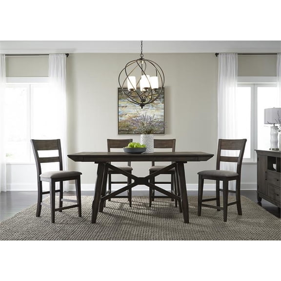 Liberty Furniture 5 Piece Gathering Table Set - Brown