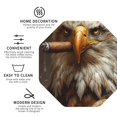 thumbnail image 3 of Lsque Funny Bald Eagle Pattern 4" Drink Coasters Set of 4, PVC Leather Absorbent Coasters, Table Coaster Set Decorative Coffee Cup Coasters Housewarming Gift -Octagon, 3 of 6