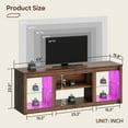 thumbnail image 2 of Bestier LED TV Stand for TVs up to 70", Entertainment Center with Storage Shelves, Walnut, 2 of 9