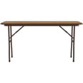 thumbnail image 3 of Correll 18"W x 72"D Melamine Top Folding Table in Medium Oak, 3 of 7