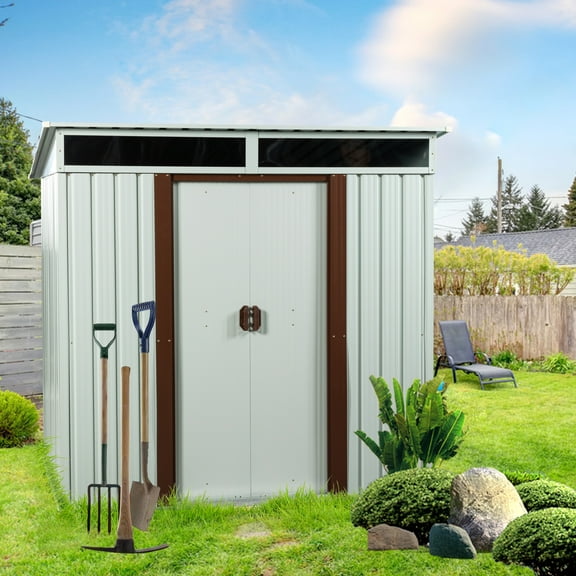 CoSoTower 6Ft X 5Ft Outdoor Metal Storage Shed White