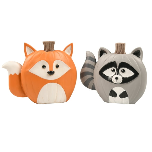 Harvest Fox And Raccoon Pumpkin Decor Walmart Com Walmart Com