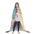 thumbnail image 3 of Honeii Cute Cloud Cat Print Poncho Cape, Cloak Coat, Snuggly Hooded Wearable Blanket, Hooded Cape For Teenagers,Halloween Costumes-Small, 3 of 7