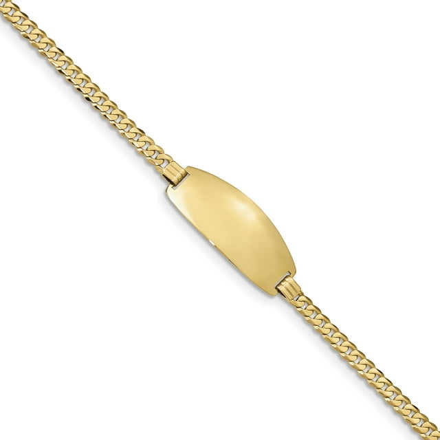 14ky Oval ID Curb Bracelet (Weight: 6.32 Grams, Length: 8 Inches)