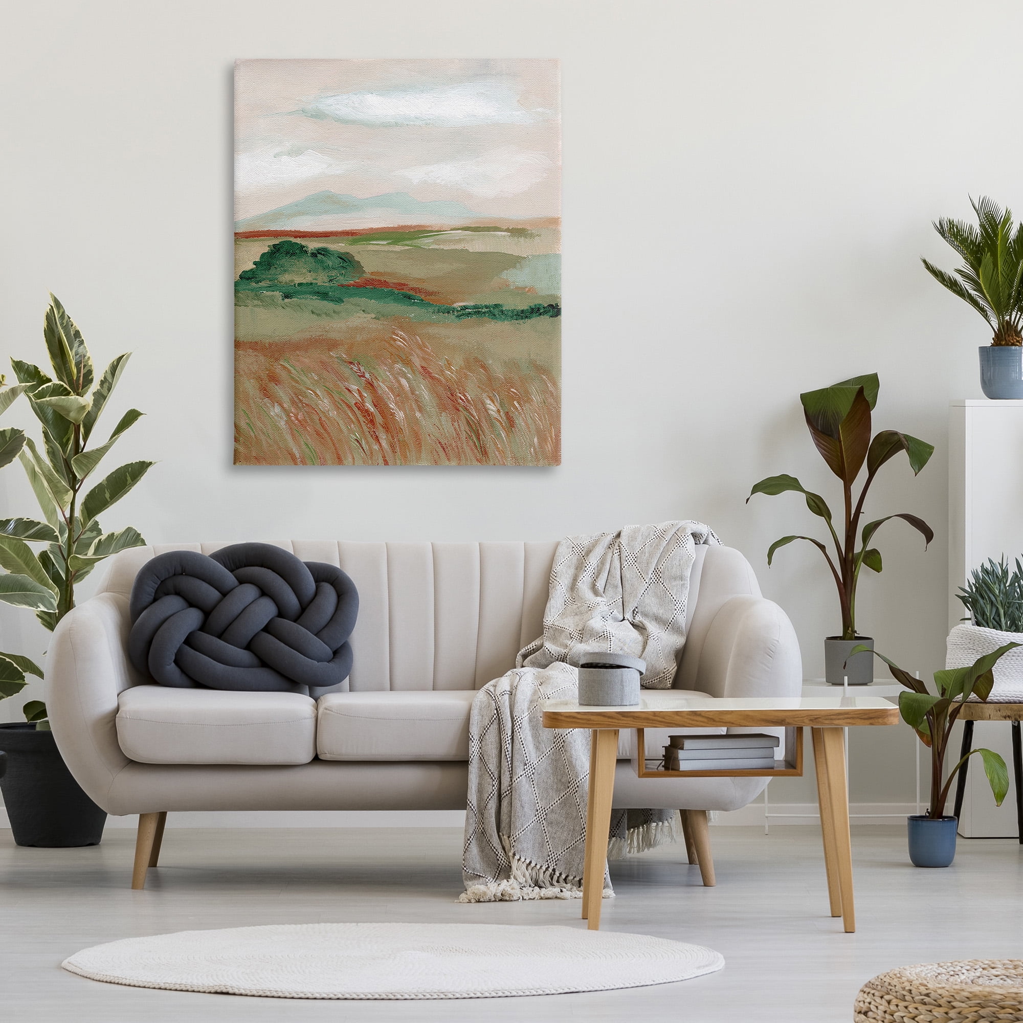Stupell Industries Windy Plains Abstraction Landscape Painting Gallery Wrapped Canvas Art Print Wall Art, 36 x 48