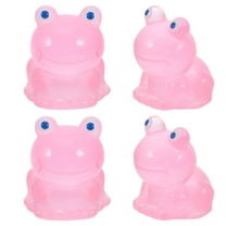 Raindrops Adorable Resin Frog Figurines for Decoration 4 Pieces Light Green Mini Frogs Glow in Dark 1.5 Inches
