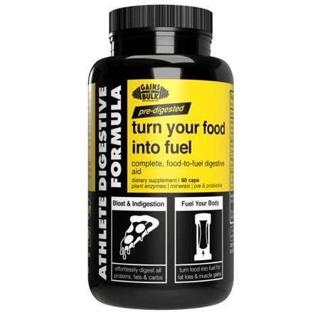 Gains in Bulk - Athlete Digestive Formula - Remove The Bloat - Digestive Enzymes