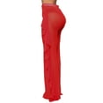 thumbnail image 2 of Mxiqqpltky Women Mesh Sheer Ruffle Cover Up Pants, 2 of 5