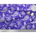 thumbnail image 3 of Soimoi Blue Cotton Jersey Fabric Floral & Paisley Print Fabric by the Yard 58 Inch Wide, 3 of 3