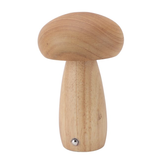 Haofy Birch Wood Mushroom Lamp with USB Rechargeable, Touch Control Dimmable Bedside Light for Home Decor