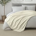 thumbnail image 2 of Lightweight Breathable 100% Cotton Knit Blanket – All-Season Bed Blanket – King Size – Ivory, 2 of 8