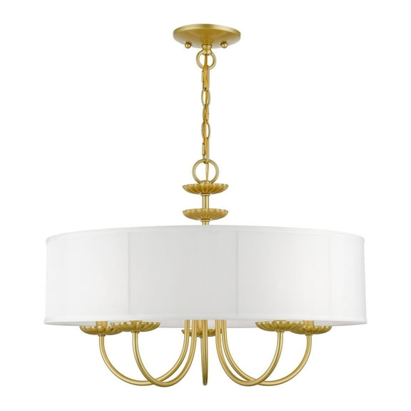 42985-33 Livex Lighting Brookdale - 5 Light Pendant In Transitional Style-16.5 Inches Tall and 23 Inches Wide-Soft Gold Finish    -Traditional