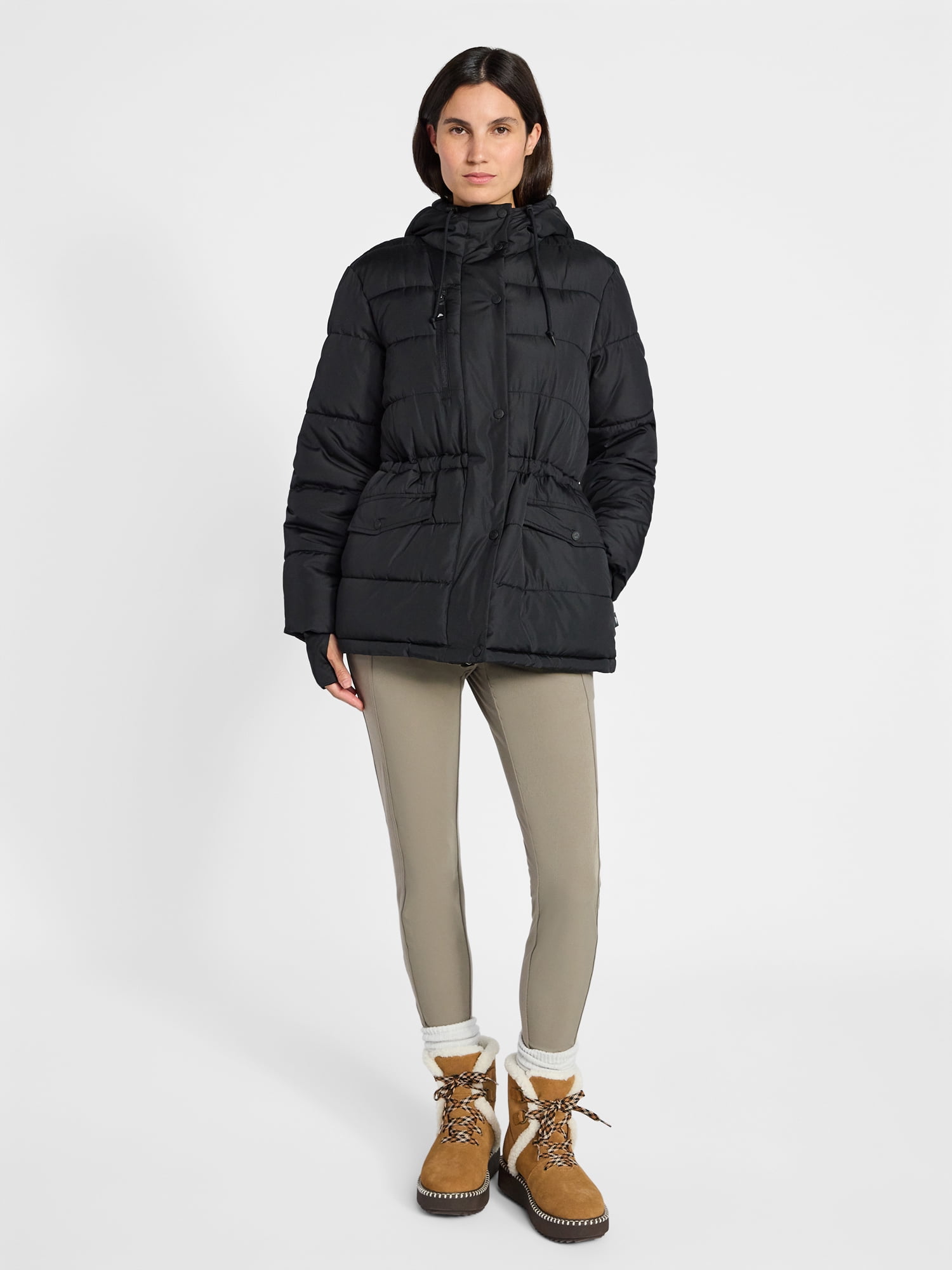 Ozark Trail Women's and Women's Plus Mid Length Puffer Coat, Sizes XS-2X