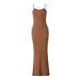 thumbnail image 2 of ZAXARRA Robe Longue d'Été pour Femmes, Couleur Unie Bretelles Spaghetti Col Carré Robe Moulante pour Fête Boîte de Nuit, 2 of 9