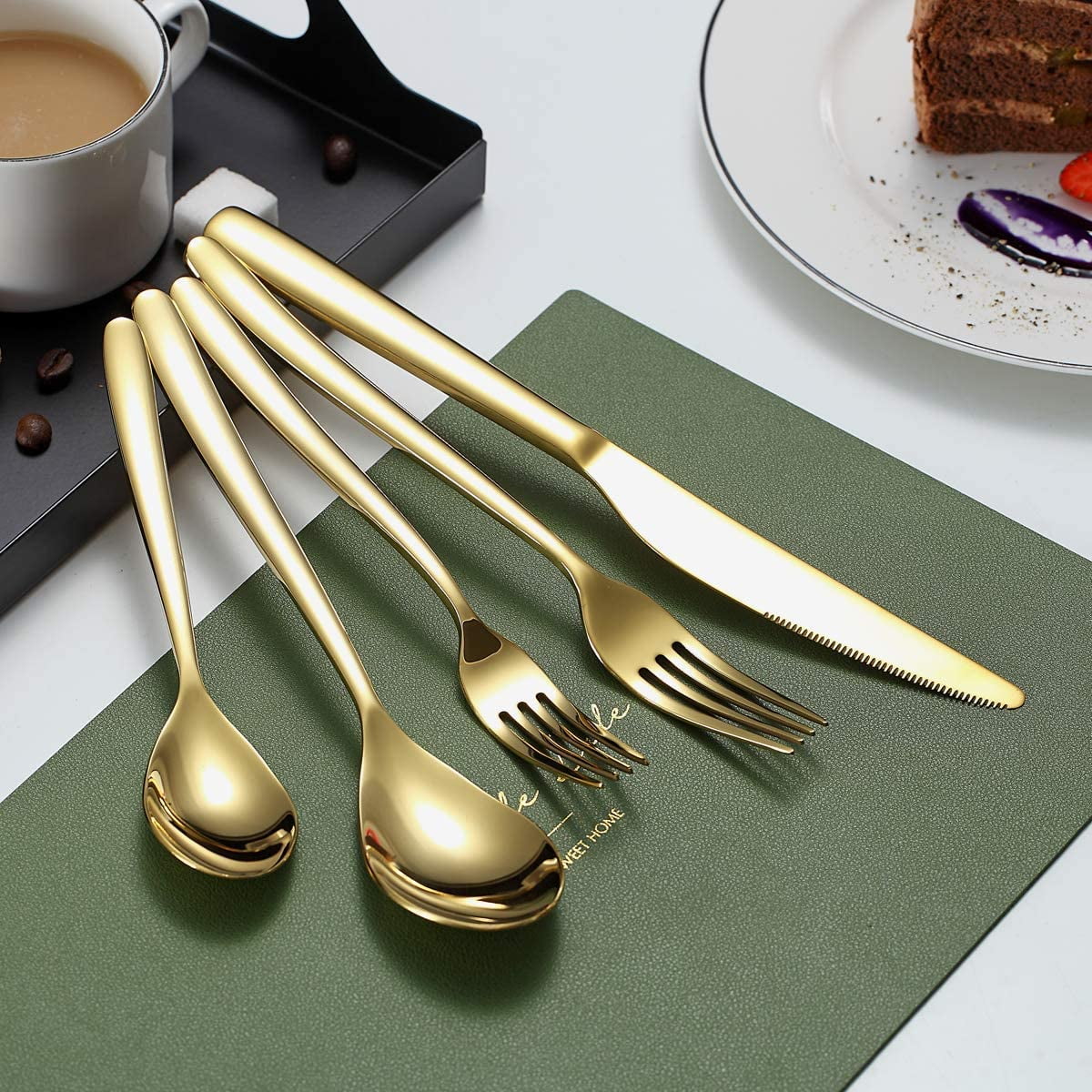 White & Gold Flatware Set – Be Home