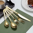 thumbnail image 3 of Just Houseware Gold Silverware Set 20 Pieces, Stainless Steel Flatware Set, Titanium Plating Cutlery Set, Service Set for 4, 3 of 8
