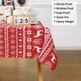 thumbnail image 4 of FairOnly Square Boho Christmas Tablecloth Waterproof Holiday Decorative Table Cover for Outdoor Indoor Party Kitchen Dining Room, 52"x52", Red, 4 of 8