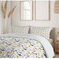 thumbnail image 6 of Ambesonne Jurassic Duvet Cover Sets, Dinosaurs, 2-Queen, White Ceil Blue Yellow, 6 of 7
