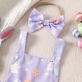 thumbnail image 5 of Wxolcjlv Baby Girls Romper Sleeveless Easter Cartoon Rabbit Backless Bow Jumpsuit With Headband Cute Casual Bodysuits,6-12M, 5 of 7