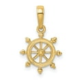 thumbnail image 3 of Auriga Fine Jewelry 14K Yellow Gold Ship Wheel Pendant for Women, 3 of 6