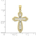 thumbnail image 2 of 10k & Rhodium Diamond-Cut Cross Pendant in 10k Yellow Gold w/ Rhodium Plating, 2 of 3