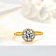thumbnail image 3 of Anillo de plata S925 Diamante de lujo redondo bolsa 1 quilate 6,5 mm anillo femenino Seiko plateado 14K moissanite, 3 of 5